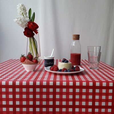 Coated tablecloth Guinguette Red