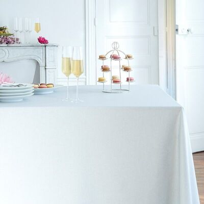 Silver sequin coated tablecloth