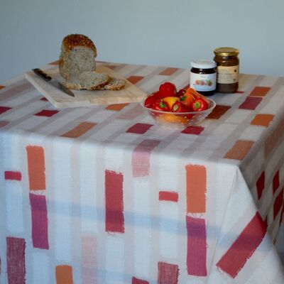 Coated tablecloth Stripe Patch Orange