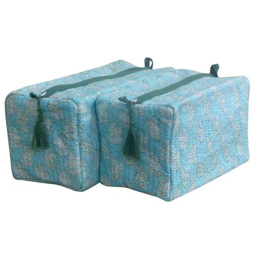 Jess Turquoise Cosmetic Bag- Set of 2