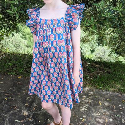 Jodie Frill Little Dress Blue/Pink