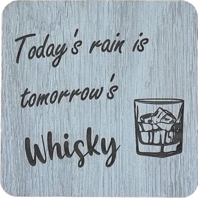 Untersetzer mit Gravur „Der Whisky von morgen“.
