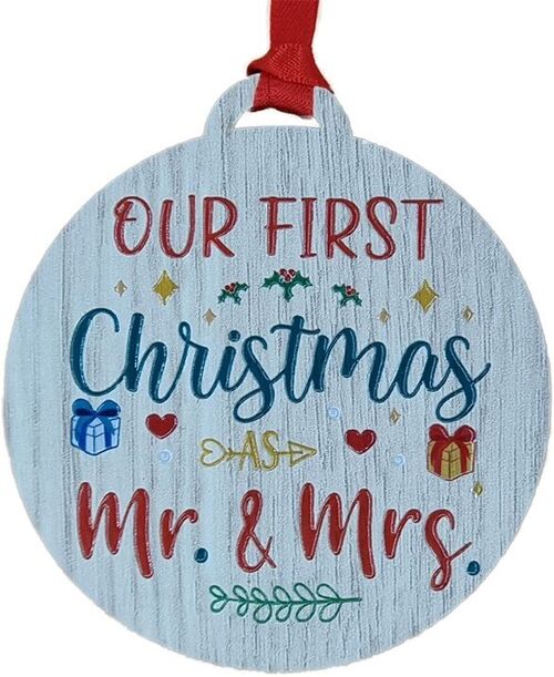 First Christmas as Mr & Mrs Colourful Hanger