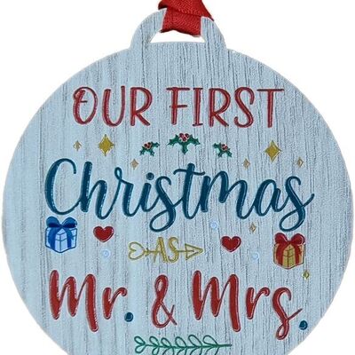 First Christmas as Mr & Mrs Colourful Hanger