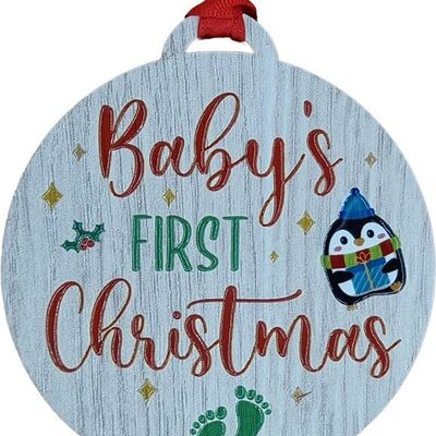 Bunter Kleiderbügel „Baby's First Christmas“.
