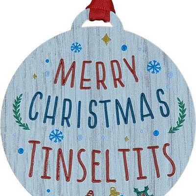 Merry Christmas Tinseltits Colourful Hanger