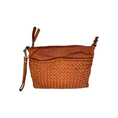 LEATHER POUCH WASHED GEMMA CAMEL