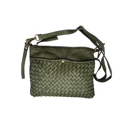 LEATHER POUCH WASHED GEMMA GREEN