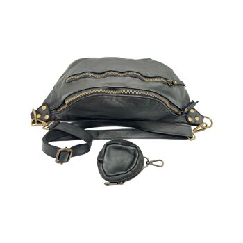 SAC BANANE CUIR WASHED GIULIA NOIR 3