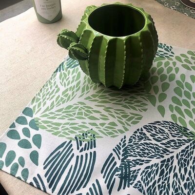 Coated placemat Green leaves