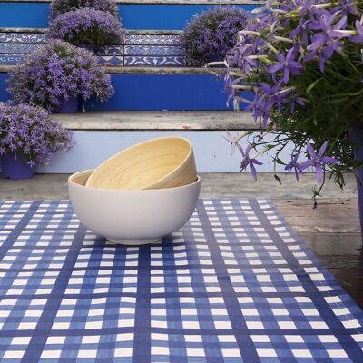 Blaues Tischset mit Guinguette-Beschichtung