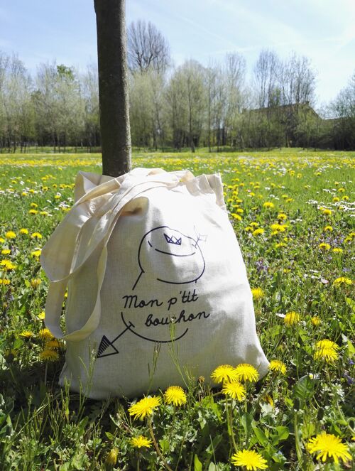 Tote bag "Mon p'tit bouchon" Naturel