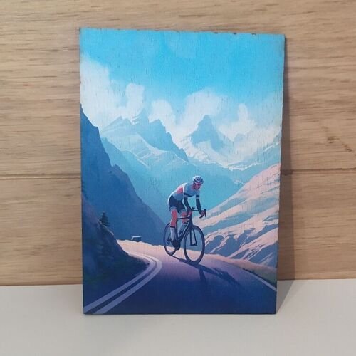décoration mural en bois vélo montagne