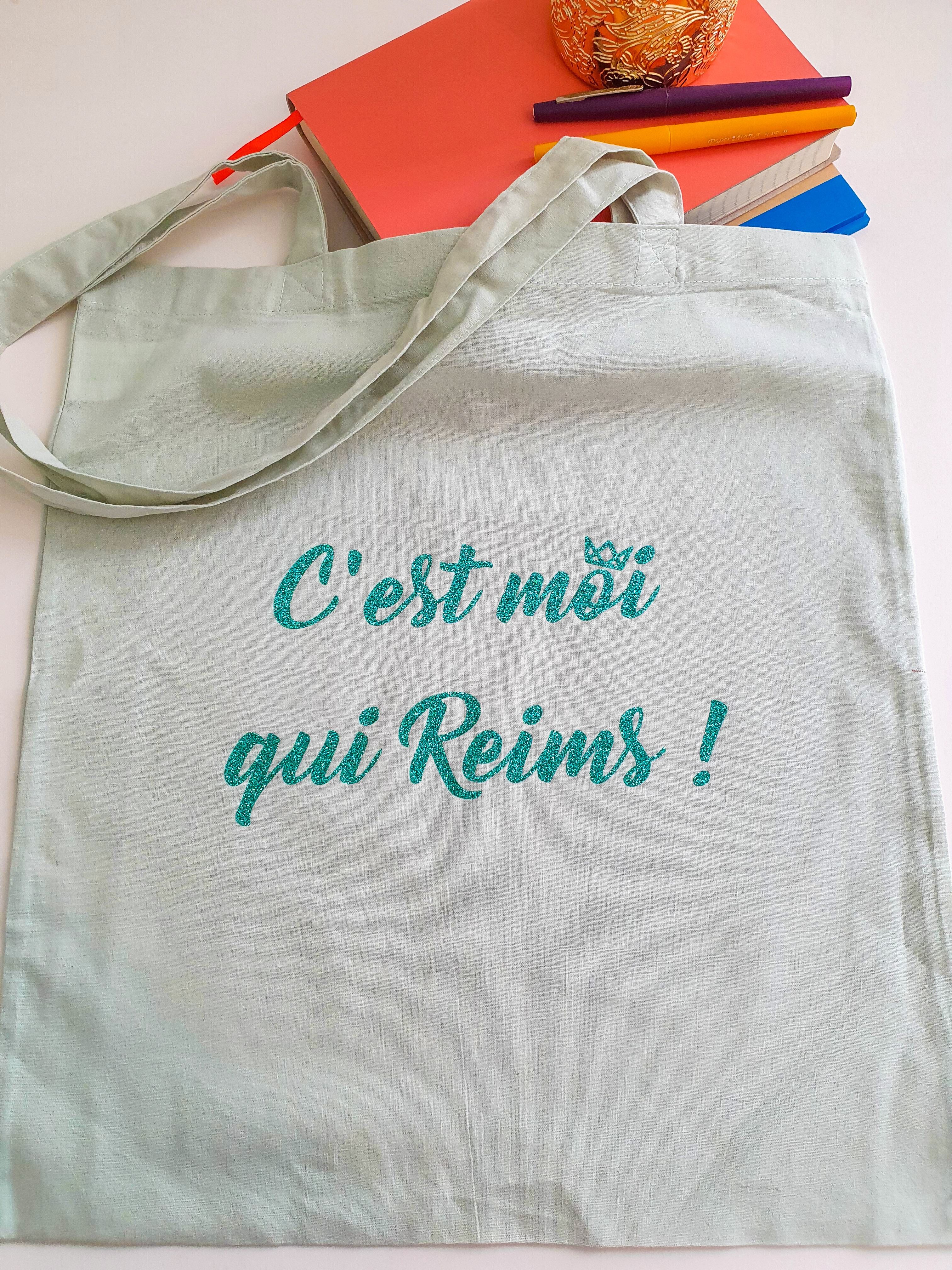 Taschentasche "Ich bin es, wer Reims!" Pastellgrün