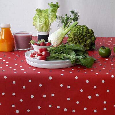 Chemin de table enduit Confettis rouge