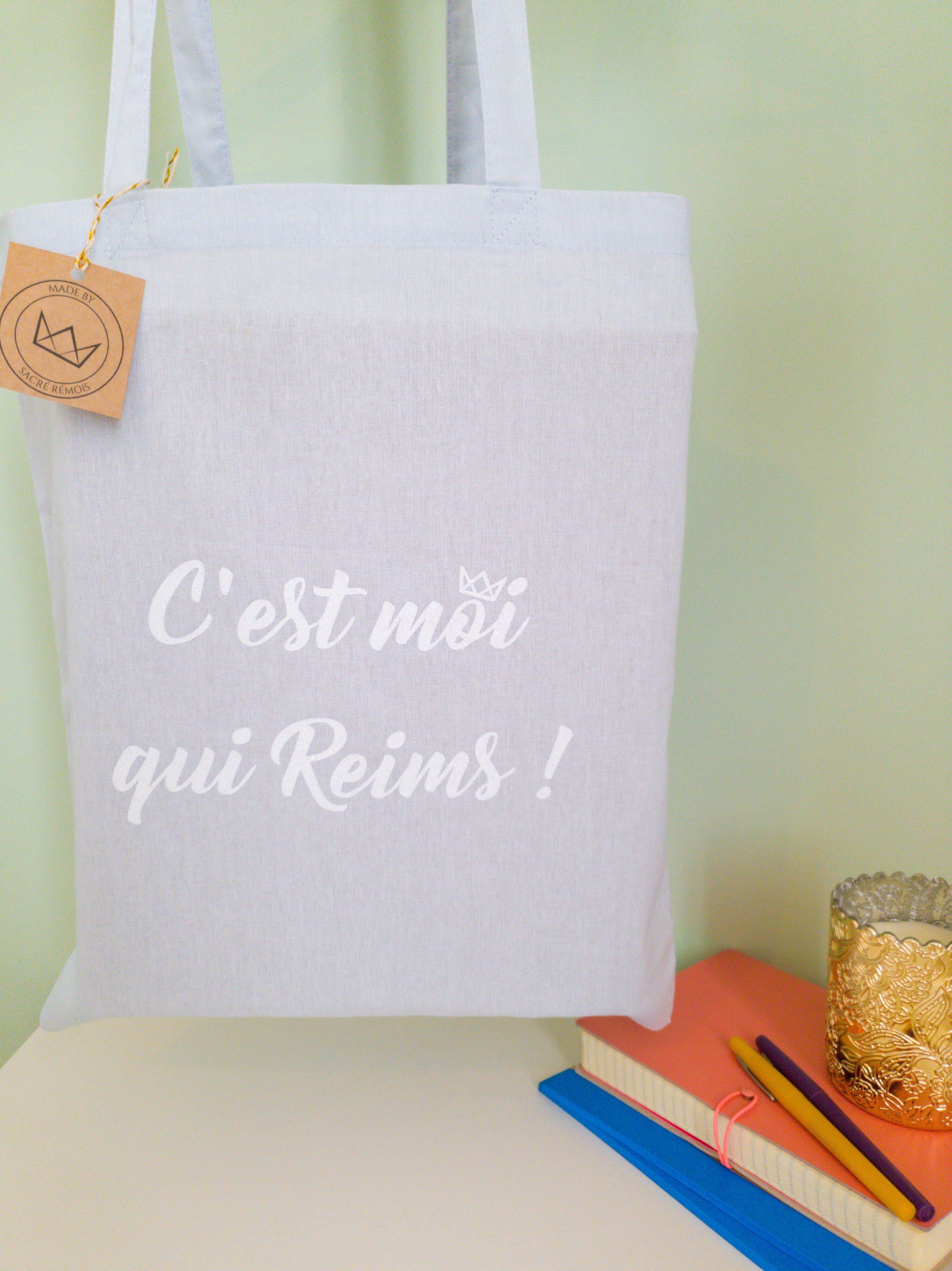 Taschentasche "Ich bin es, wer Reims!" Himmelblau