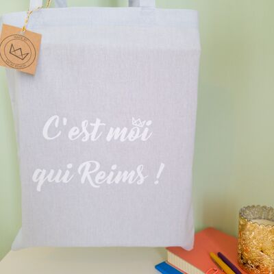 Tote bag "It's me who Reims!" Sky blue