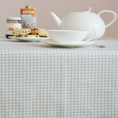 Gray houndstooth coated table runner
