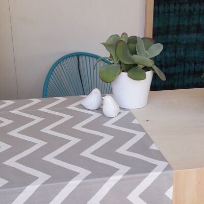 Chevron beige coated table runner