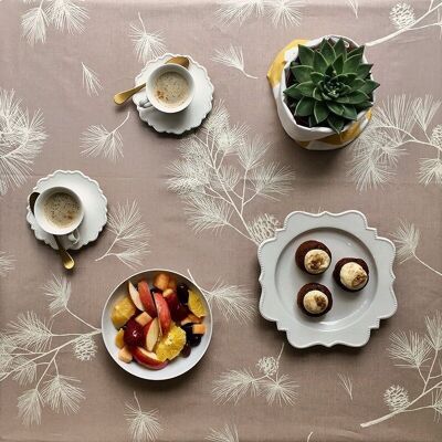 Beige pine coated table runner