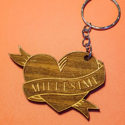 Porte-clés en bois "Millesime"