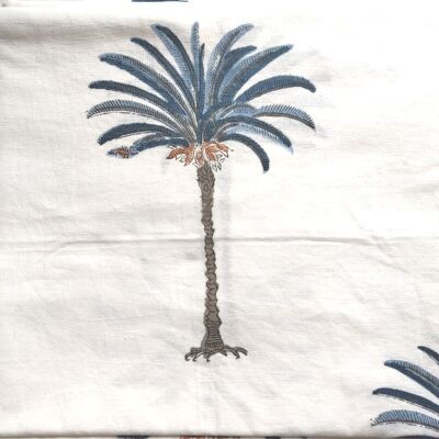 Palm Tree Blue Round Tablecloth