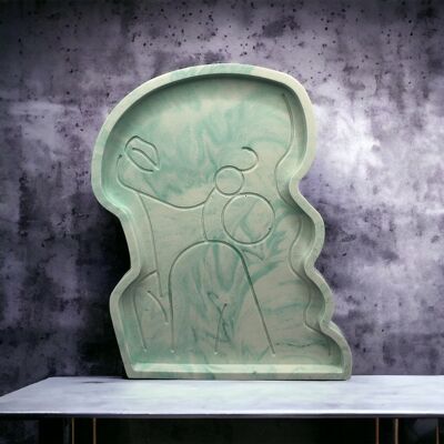 Handmade Jesmonite Body Tray - Green Marble