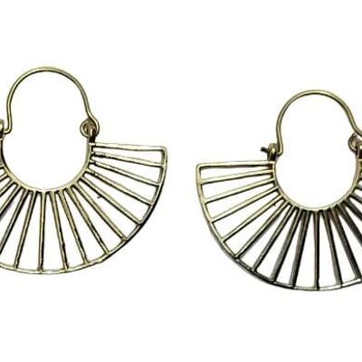 Lovely Half Moon Style Vintage Brass Hoop Beautiful Earrings