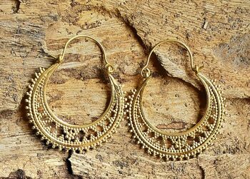 Boucles d'Oreilles Trible Indiennes en Laiton de Style Bohème 5