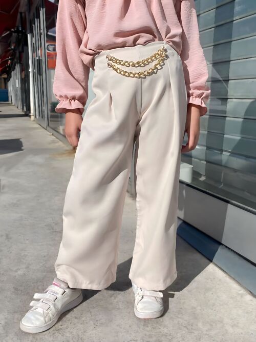 Pantalon large avec chaînes pour fille