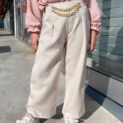 Pantalon large avec chaînes pour fille