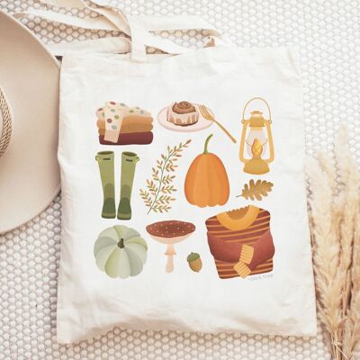 Autumn fabric bag - Autumn Essentials shopping bag