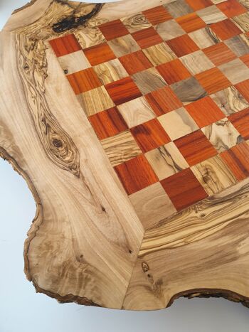jeu d'échecs rustique en bois d'olivier environ 42 cm 3