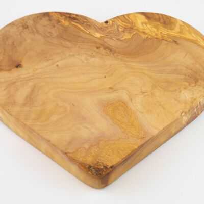 Tagliere a forma di cuore in legno d'ulivo 20 x 17 cm