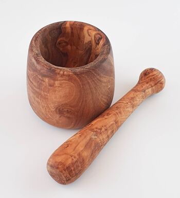 Mortier moderne en bois d'olivier, droit 5cm 2