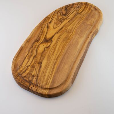 Planche à découper rustique en bois d'olivier 65-70 cm