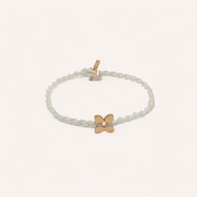 Pulsera Stella bañada en oro y pulsera trenzada blanca