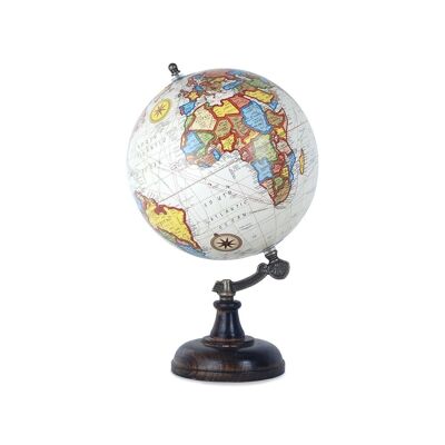 Globe terrestre blanc 20 cm