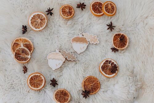 Gland de Noël en bois-Décoration de Noël