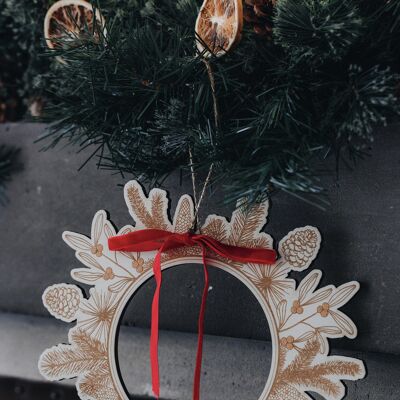 Wooden Christmas wreath - Christmas decoration