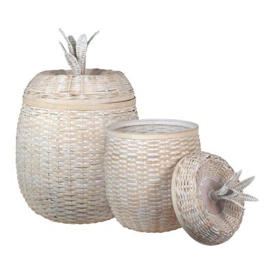 Baskets With Lid Pineapple Set 2U