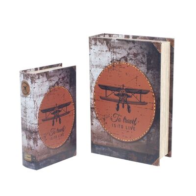 Retro-Flugzeug-Bücherboxen 2U