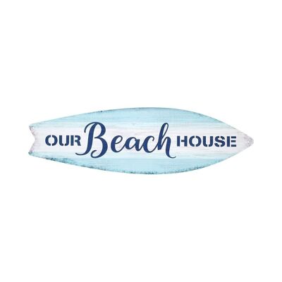 Surfen Sie auf unserer Strandhaus-Plakette