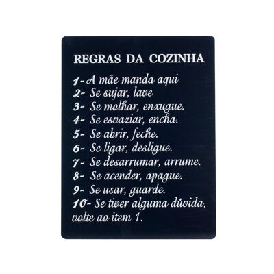 Plaque murale Regras Cozinha