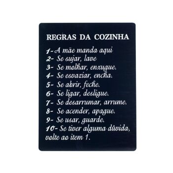 Plaque murale Regras Cozinha