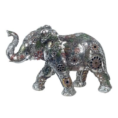 Silbernes Elefanten-Mandala
