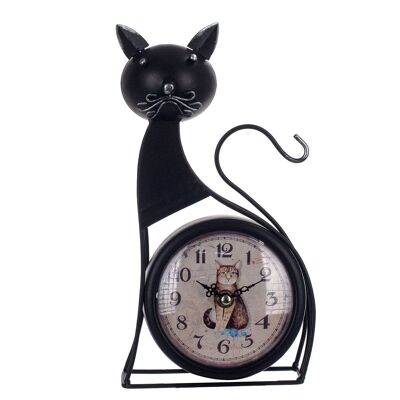 Horloge de table chat