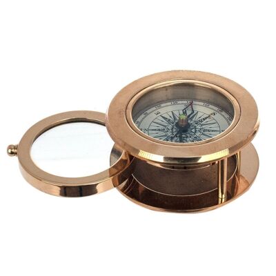 compass with magnifying glass