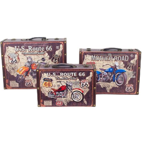 Cajas Moto Route 66 3 Unidades