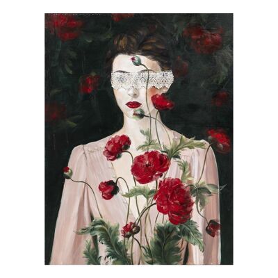 Malerei Frau mit Rosen